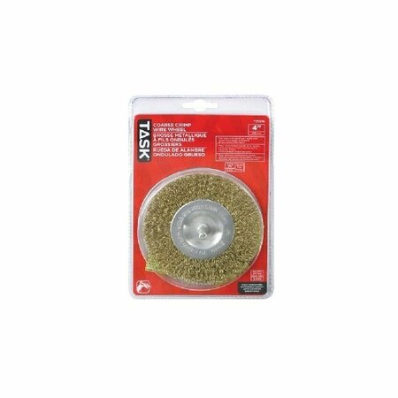 TASK TOOLS Wheel Wire Mtl 4in 1/4in Shnk T25618